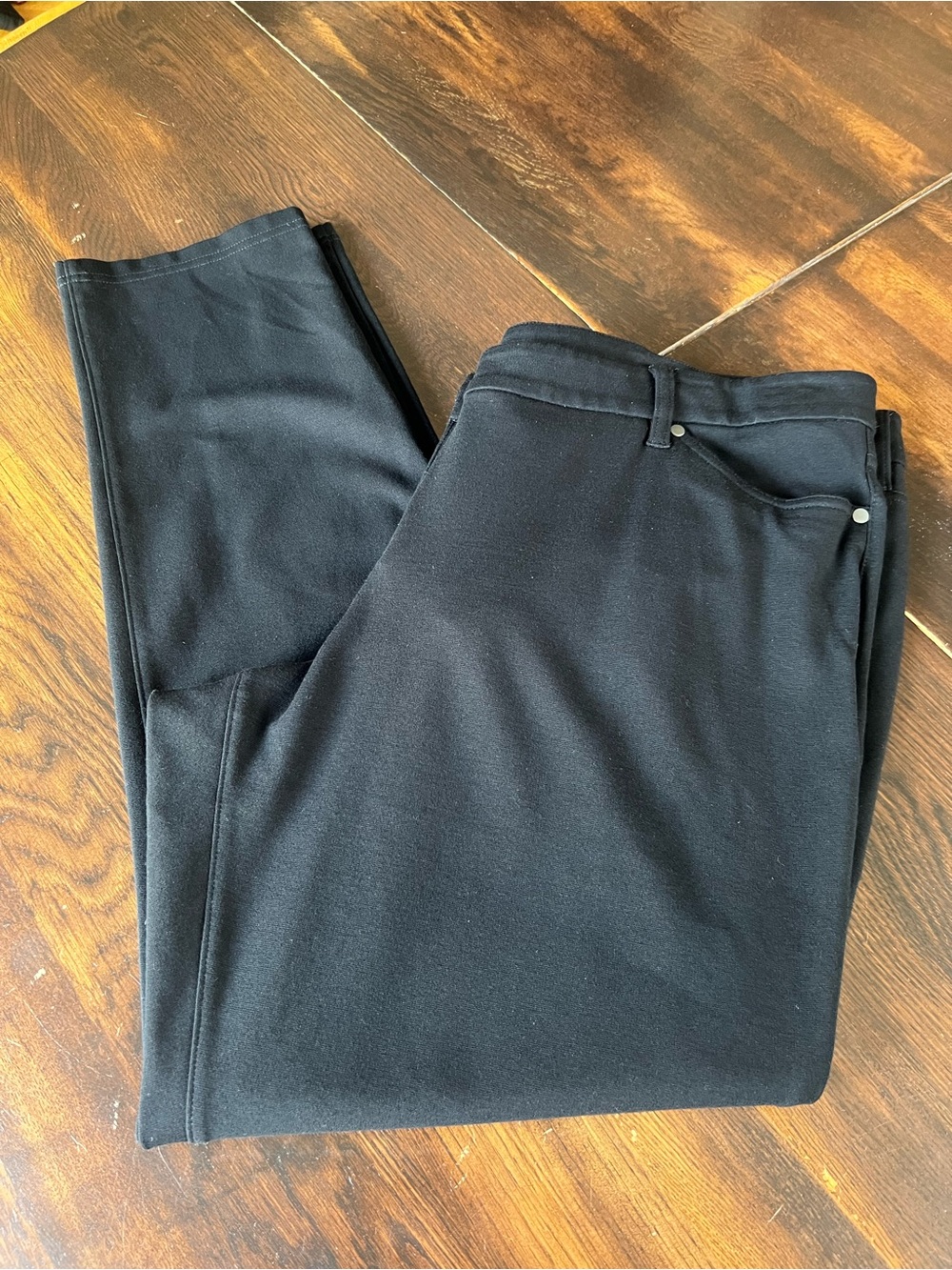 Eileen Fisher Woman Pants 18W Black Viscose Nylon Stretchy Skinny Trousers 41x29